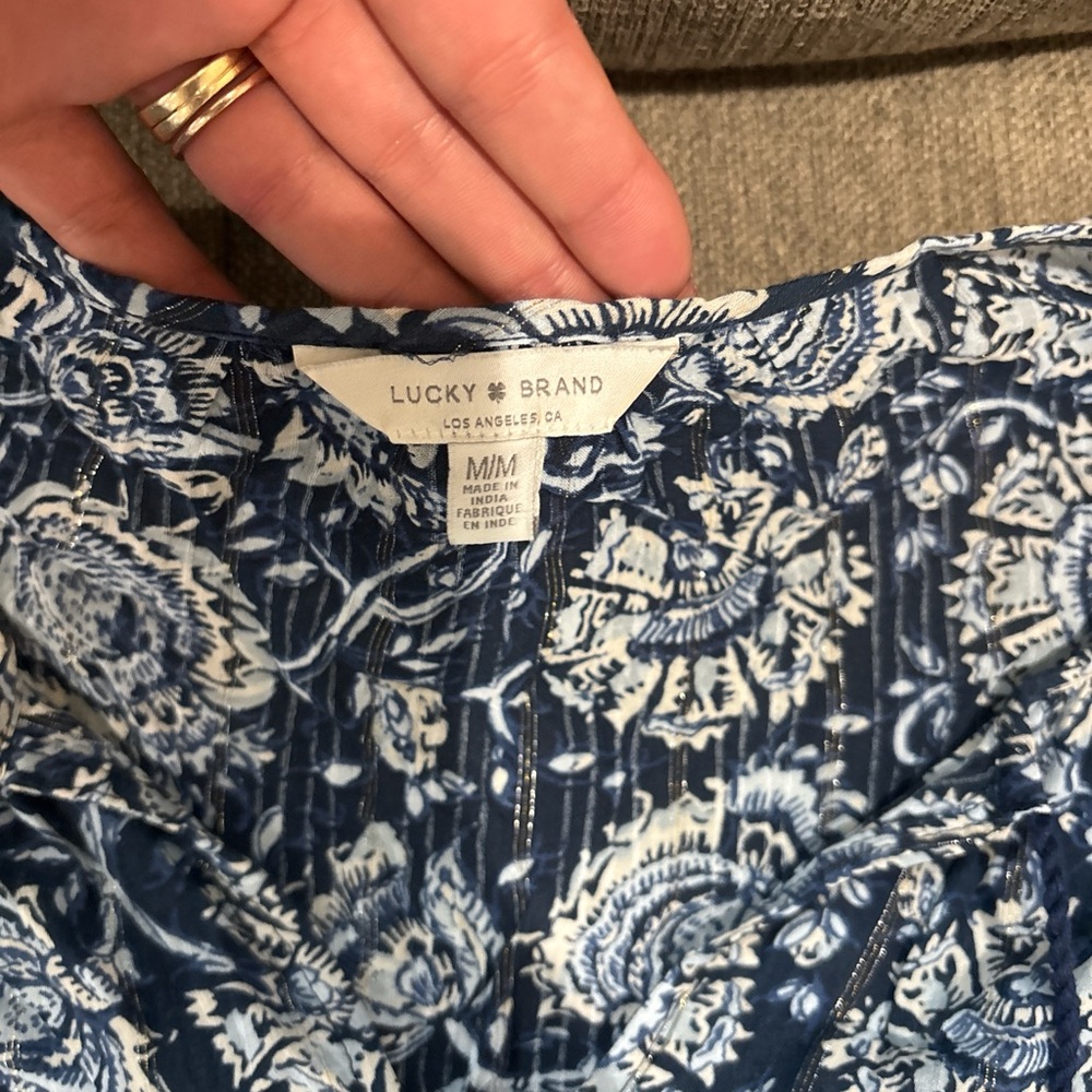 Lucky Brand Blue Floral Top
